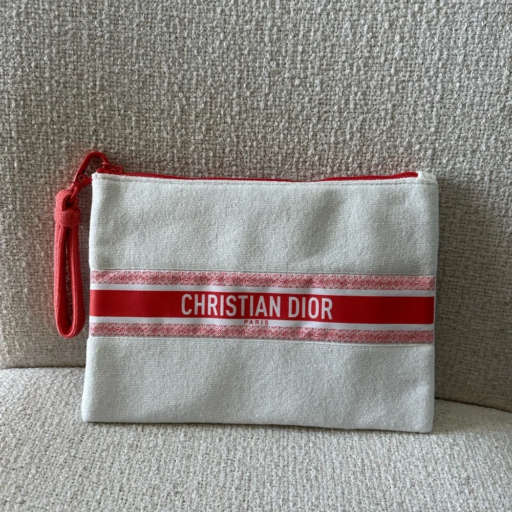 Christian Dior Coral Terry pouch- limited edition